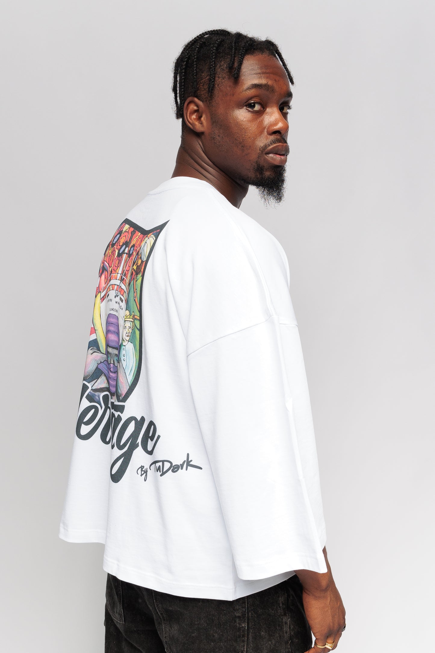 Oversized Boxy Crop T-Shirt - UK Heritage by tudark