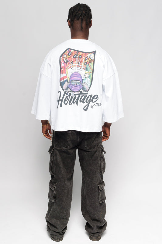 Oversized Boxy Crop T-Shirt - UK Heritage by tudark